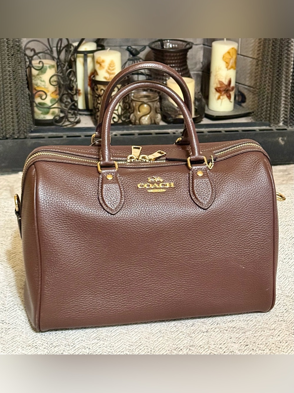 NWT COACH Rowan Large Satchel Bag Maple, new slouchy version